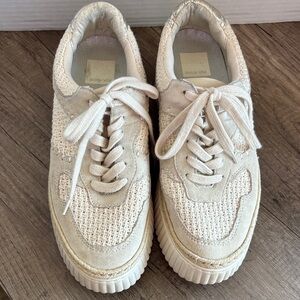 Dolce Vita Women's Cream Knit & Suede Lace-Up Sneakers